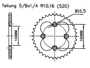 Kettensatz Kettenkit SMC Titan 300 / Captain 300 Tuning X-Ring Z.14/36