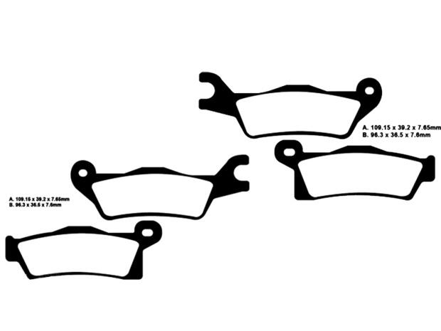 2x Bremsbelag Can Am Outlander 500 / 650 / 800 / 1000 hinten ab Bj. 2012