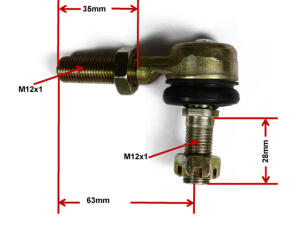 Spurstangenkopf ATV Quad Kart Buggy UTV M12 Rechtsgewinde