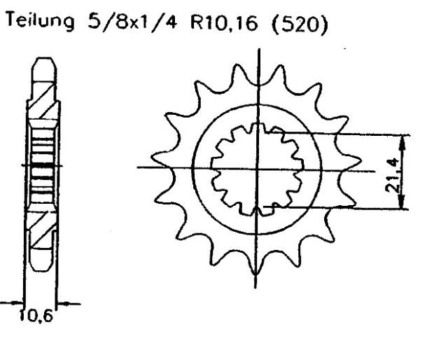 Ritzel für Yamaha YZF 600 R6 (RJ03) Bj. 99 - 02 Z.16