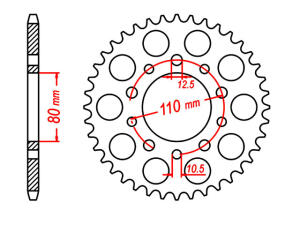 Honda XRV 750 Africa Twin RD04 90-92 rear sprocket 46 teeth