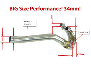 Auspuff Krümmer für Yamaha XT600 / XT600K / XT600E / XT600 XTE 3TB 89-03
