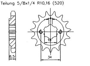 Chain kit for SMC Barossa 250 t.15/38 for maximum top speed X-Ring