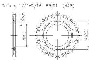 Kettenrad für Malaguti RST 125 Zähnezahl 60