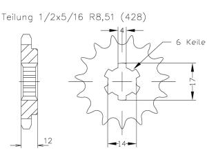 Ritzel Z.13 für Aprilia 125 RS4/Zündapp ZXM /...