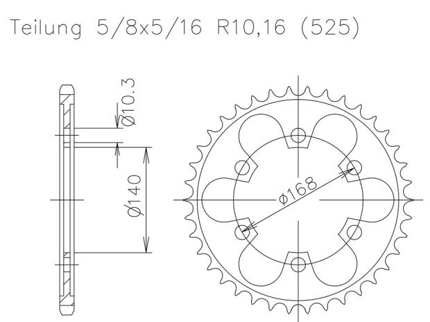 BMW 650 X Challenge rear sprocket 47 teeth