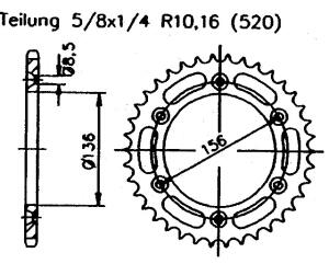 Rear sprocket Husqvarna CR 250/360