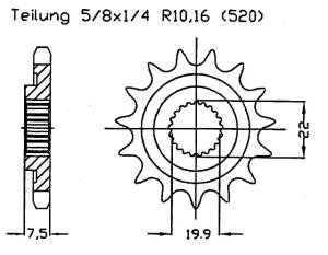 Front sprocket 13 teeth Honda CR 125 R