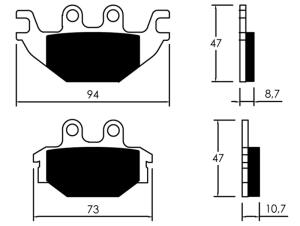Bremsbeläge für Yamaha YZF 125 R RE06 hinten