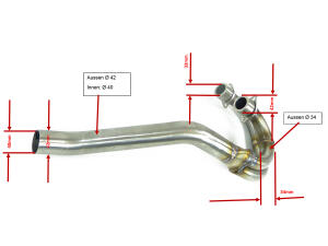 Collecteur inox grande taille pour Yamaha TT 600