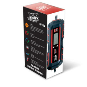 Batterie Ladegerät Shark 4000 Motorrad ATV Quad 6V/12V 2-60AH 7-Stufen Vollautomatik