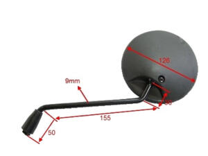 Mirror pair for Yamaha DT/WR 80/125 XT 250, 500, 550, XT...