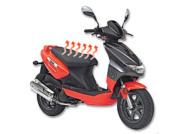 Chauffe-selle carbone 12 V pour scooter CPI 40x20cm 2 niveaux