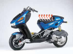 Carbon Seat Heater 12 V for Italjet Scooter 40x20cm 2-Level