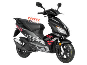 Sitzheizung Carbon 12 V für Sachs Roller 40x20cm 2-Stufen