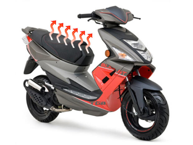 Chauffe-selle carbone 12 V pour scooter TGB 40x20cm 2 niveaux