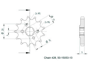 Ritzel für Aprilia RS4 125 13 Zähne