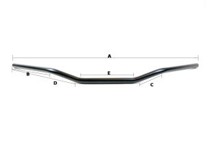 Stahllenker Flyer-Bar schwarz TRW 25,4mm für Custom Bikes/Chopper