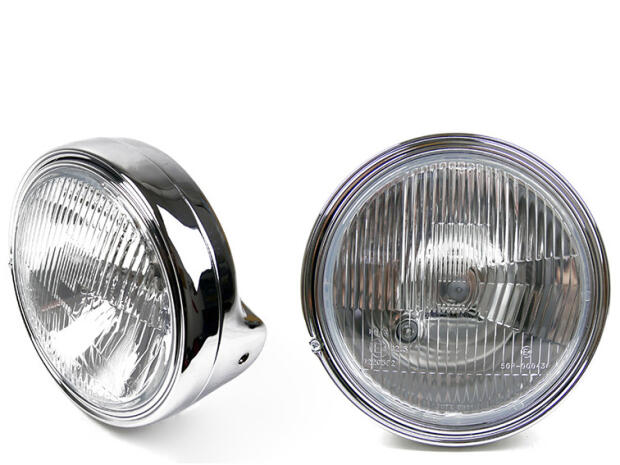 Headlight chrome 200mm Classic Retro Cafe Racer Vintage Scrambler Customizing