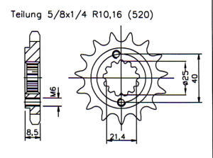 Kettensatz Herkules Hurricane 450/500S Super Power Z.16/36 X-Ring