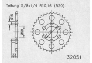 Kettenrad für Aprilia Classic 125 80 km/h...