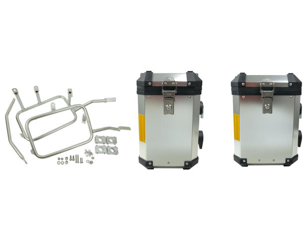 Pannier box set aluminum BMW R1200 GS Adventure to year 2013 stainless steel carrier 45 + 38Liter