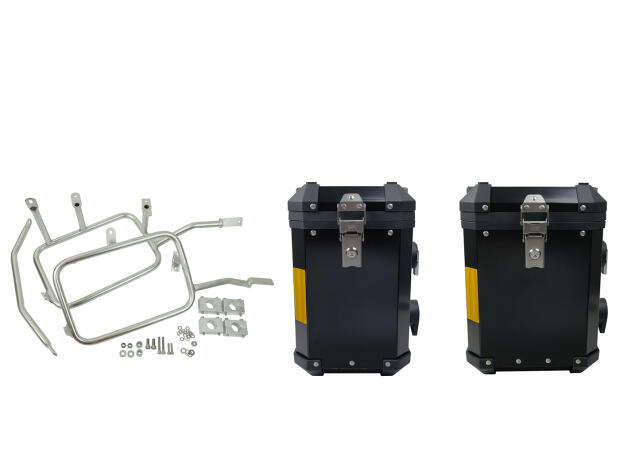 Koffer Satz Alu BMW F800 GS Twin ab 2001 Edelstahlträger 38+31Liter schwarz B-Ware