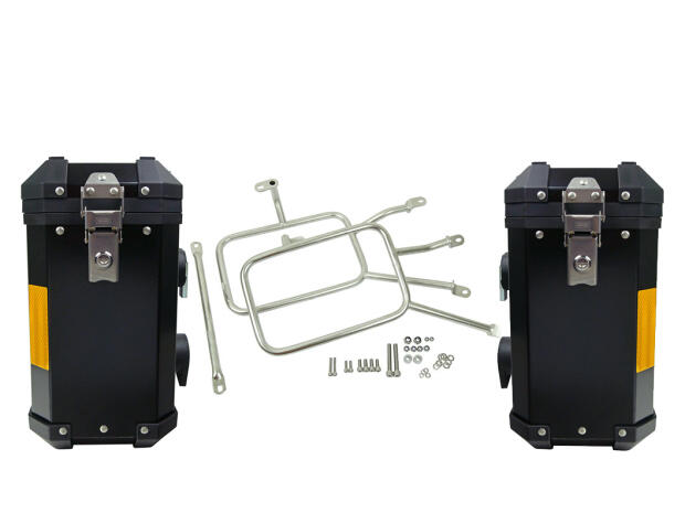 Pannier box set black Yamaha XT 660 Z Tenere with carrier 2x 31Liter