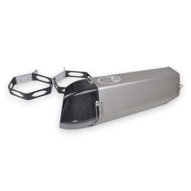 Auspuffendtopf Eckig Carbon 50mm Titan 380mm Länge