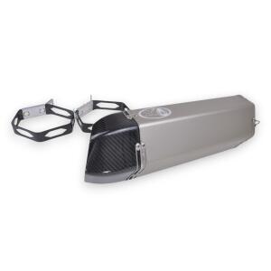 Auspuffendtopf Eckig Carbon 50mm Titan 380mm Länge