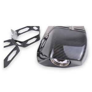 Auspuffendtopf Eckig Carbon 50mm Titan 380mm Länge