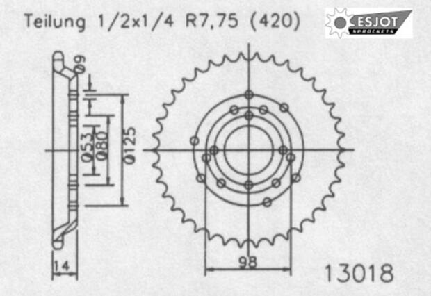 Sprocket rear t.48 Derbi Fenix