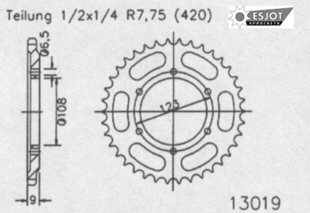 Sprocket rear t.52 Derbi GPR