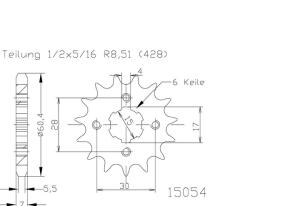 Front sprocket Kawasaki KLX 125