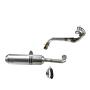 Exhaust Yamaha Grizzly YFM 700 / 550 with front pipe stainless steel with e-mark