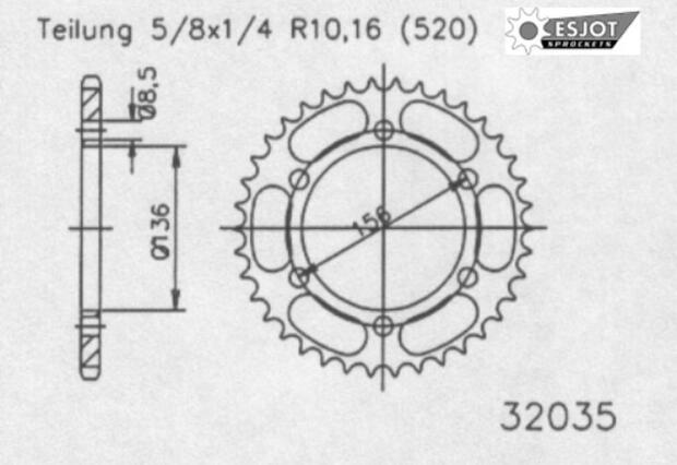 Sprocket Z.46 Derbi Mulhacen 659