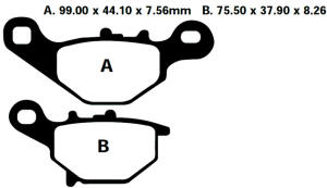 Plaquettes de Frein Kawasaki KMX 125