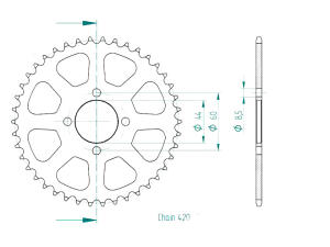 Kettenrad für Yamaha RD 50 MX Auto Zähnezahl 42