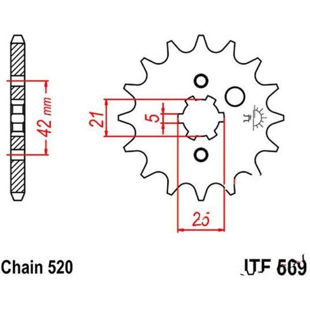 Front sprocket Warrior 350 YFM350X t.13 tuning