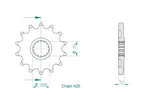 Ritzel Z.14 für Yamaha YZ 65