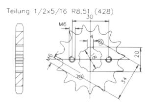 Kettensatz Motobi Misano 125 verstärkt