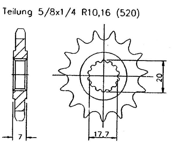 Kettenrad Z.13 für KTM 125 Sting 1998-1998
