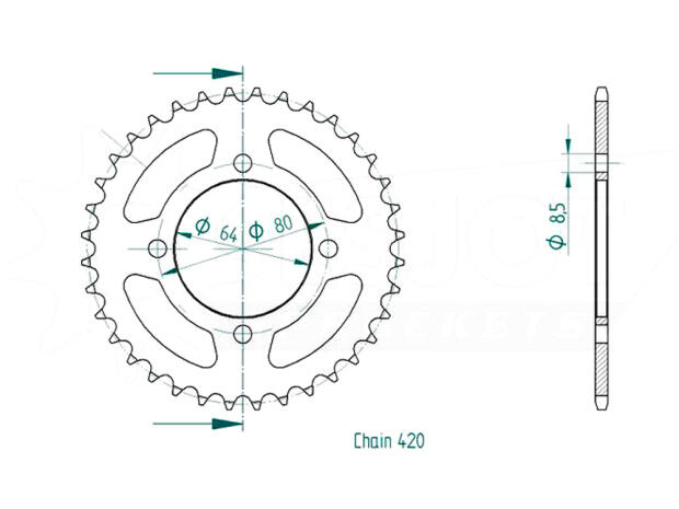 Kettenrad Z.36 Yamaha LB 80
