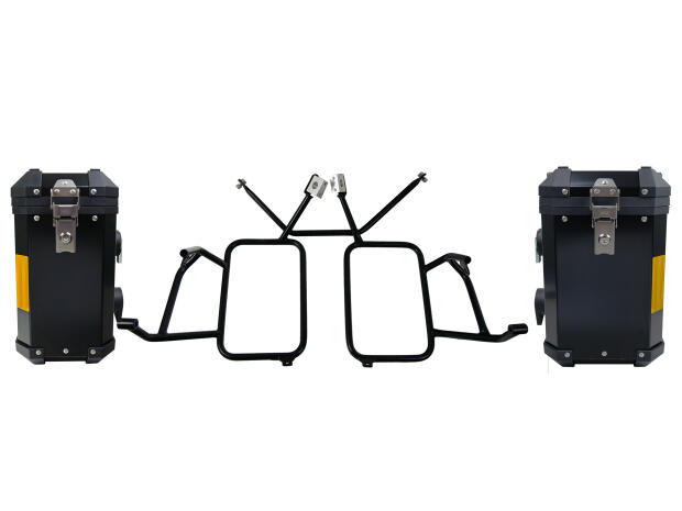 Koffer Satz schwarz Alu für BMW F 800 GS Twin F 700 GS Twin F 650 GS Twin Edelstahlträger 38+31Liter B-Ware