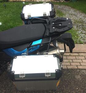 Pannier box + Topcase aluminum BMW F 800 GS Twin F 700 GS Twin F 650 GS Twin stainless steel 38+45+33 Liter