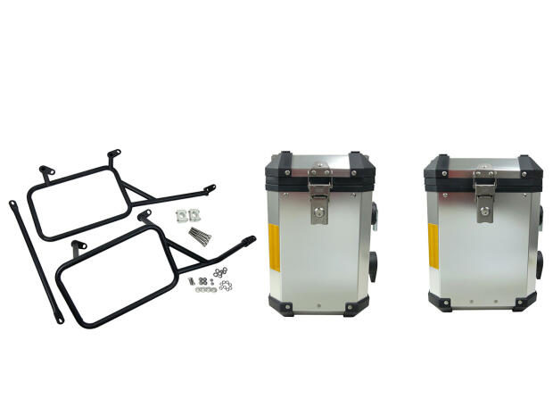 Coffre Touring Case Honda CRF 1000 L Valise Latérale Aluminium 45 + 38 Litres noire