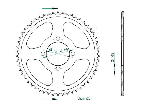 Sprocket Z. 54 Yamaha TT-R 125 05-18