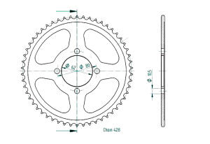 Kettenrad für Yamaha TT-R 125 LWE 19CM...