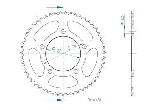 Kettensatz für Kreidler 125 Enduro/Supermoto DD Dice CR ab 2015 X-Ring Z. 16/51