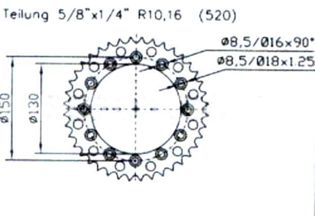 Kettenrad Z.52 Yamaha WR 250 01-06
